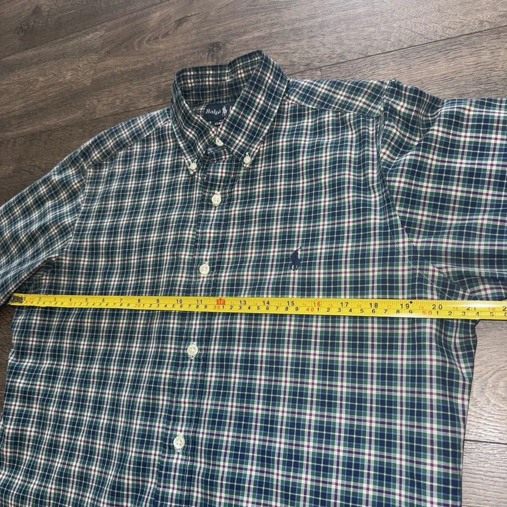 Polo Ralph Lauren Oxford Multicolor Plaid Blue Pony Cotton Button Down Shirt S/P